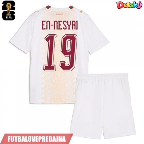 Lacne Dětský Futbalové dres Maroko Youssef En-Nesyri #19 MS 2026 Krátky Rukáv - Preč (+ trenírky)